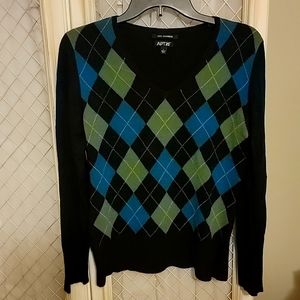 100% cashmere Argyle sweater